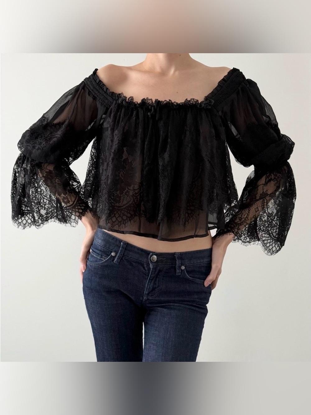 Free people fairy girl lace boho blouse